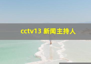 cctv13 新闻主持人